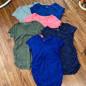 6 v neck maternity tees